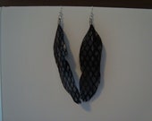 Black and silver feather earrings