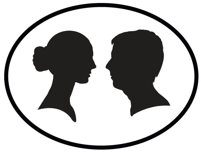 Couples silhouette DIGITAL art file (no frame)