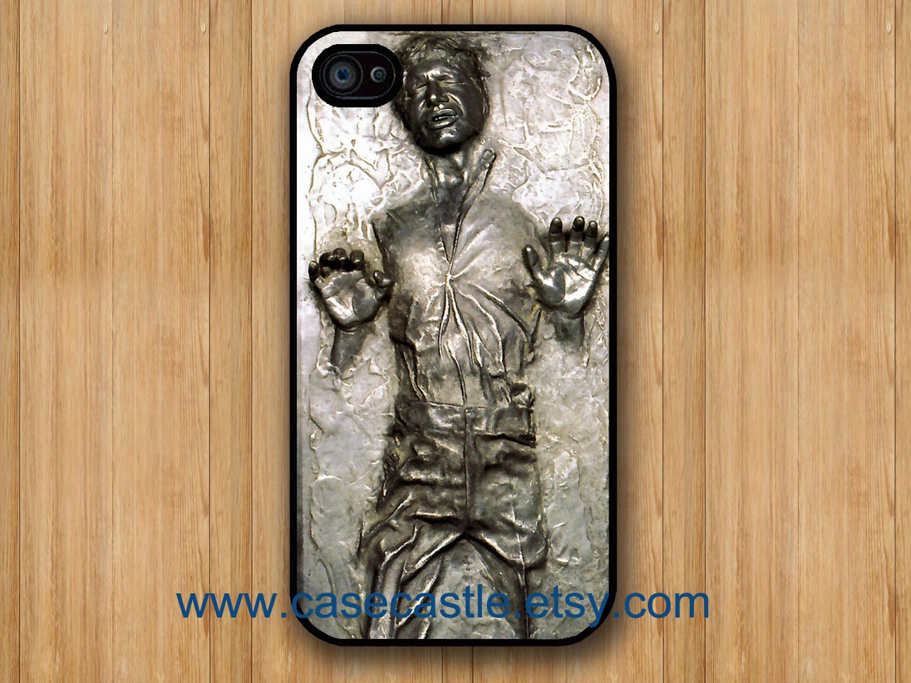 Han Solo in Carbonite on Black Iphone 4 case, Iphone 4S case, Plastic hard case, Waterproof iphone case