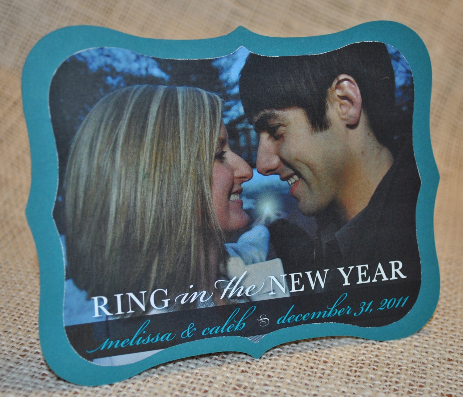 Vintage Die-Cut Photo Save the Date - Sample