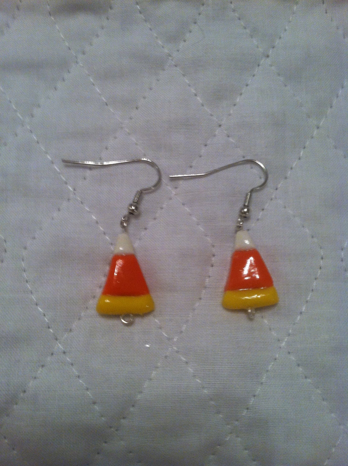 Halloween Candy Corn Polymer Clay Handmade Dangle Earrings
