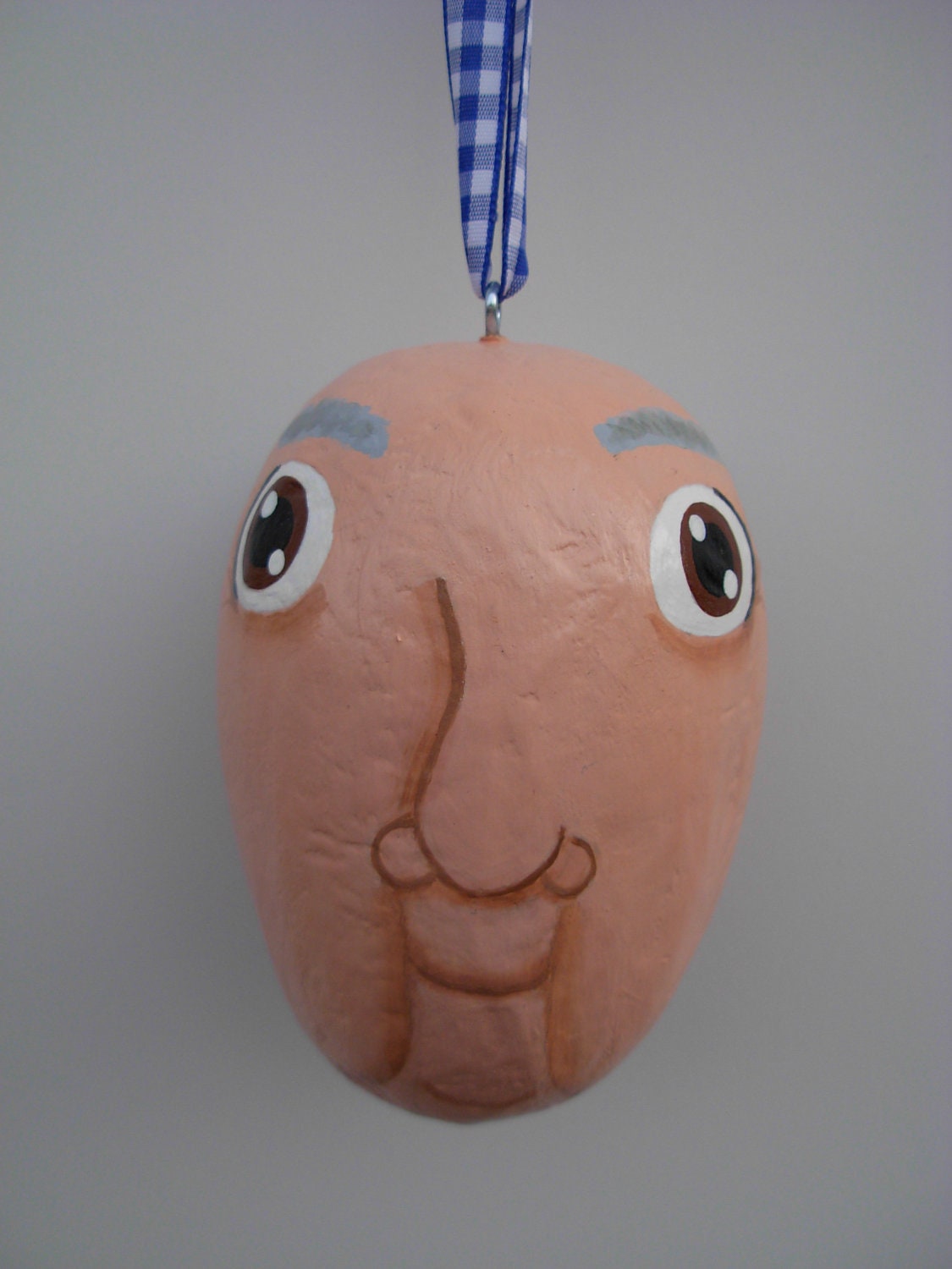 Uncle Mortimer - Pruneheads Hand Painted Paper Mache Egg Folk Art People Figurine Egg Ornaments w/ Original Story
