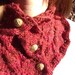 Silk Neck Warmer Scarflet with Antique Button Closure