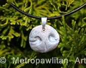 Silver Dog or Cat Noseprint Pendant on Necklace, Pin or Keychain setting
