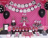 custom order for Leneah Stemmann DIY Minnie Mouse Pink Deluxe PRINTABLE  birthday party package