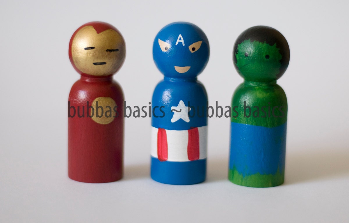 Superhero peg doll