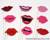 Photo Booth Props - 9 Piece Lips Photo Booth Prop Set - Photobooth Props Il_170x135