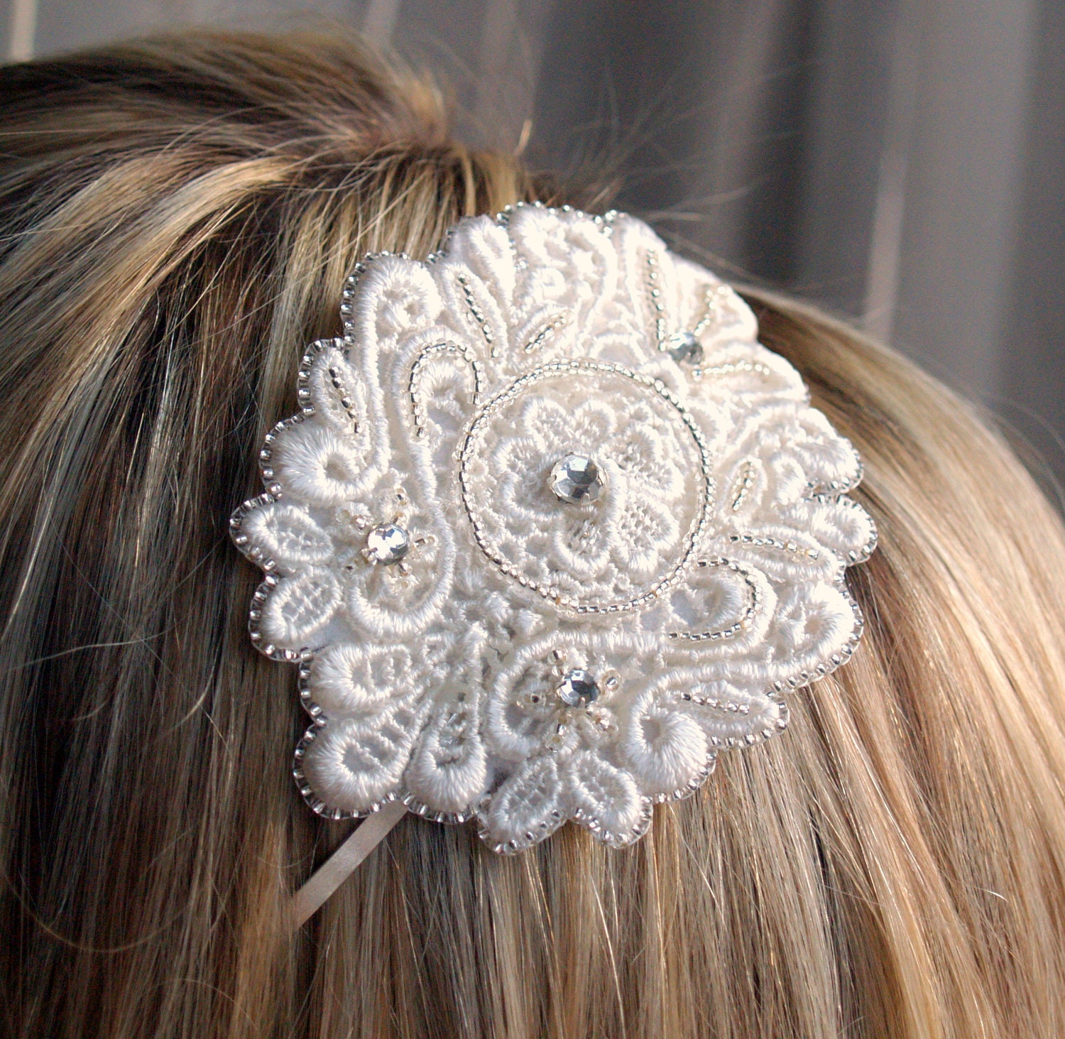 Bridal Jewelry Lace and Rhinestone Bridal Headband Bridal Hair Accessories Hair Headpiece, Crystal headband, Wedding, Bridal headpiece,