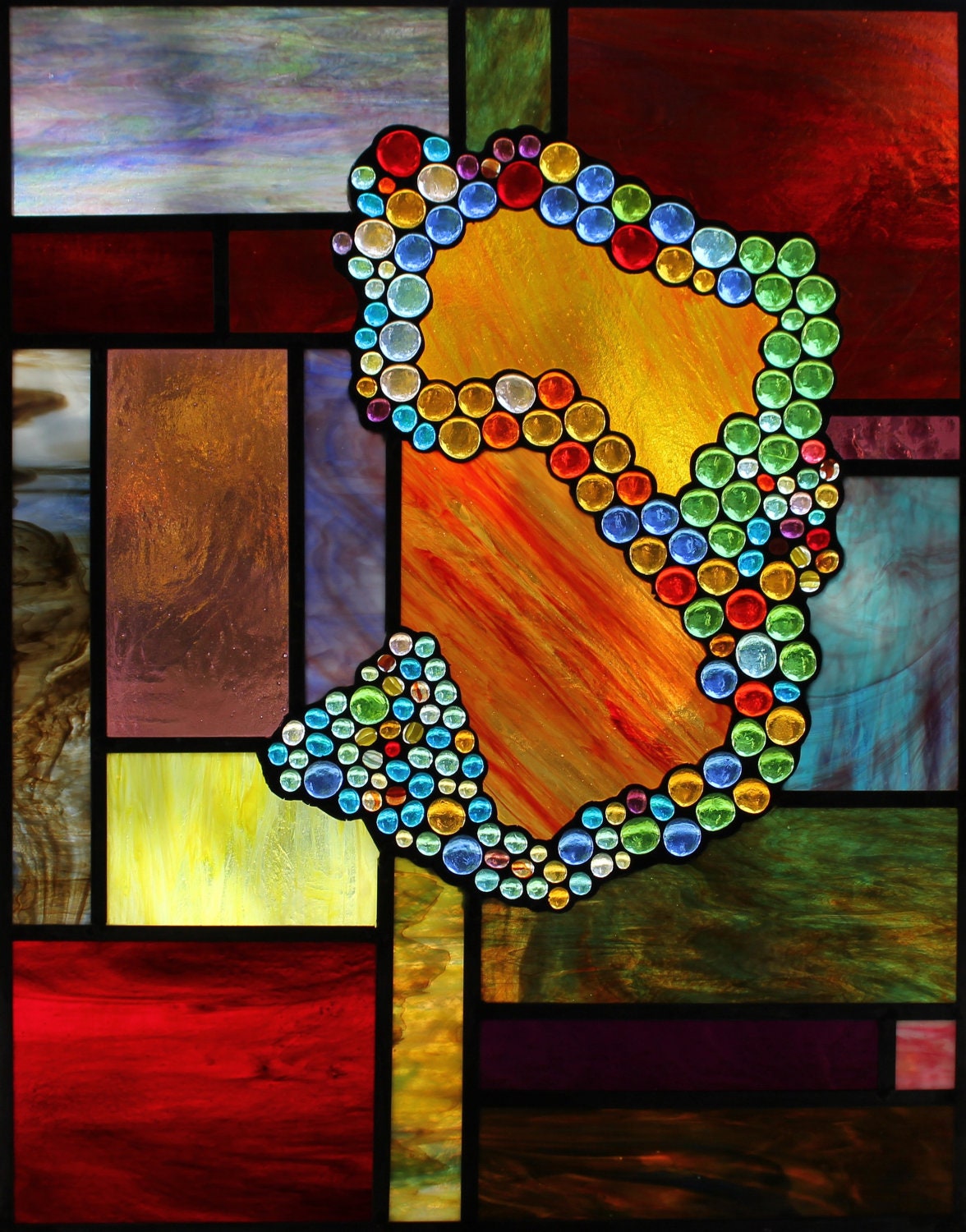 Abstract With Gems in Stained Glass