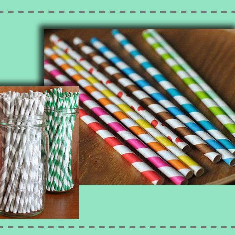 48 PAPER STRAWS & Printable Custom Flag