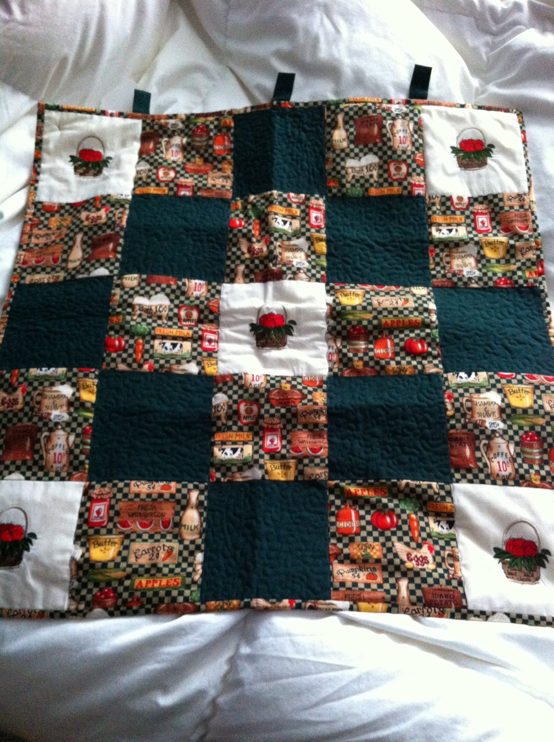 Country Style Quilted and Embroidered Wall Hanging