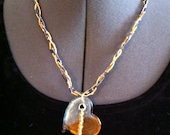 Glass Heart Pendant Necklace