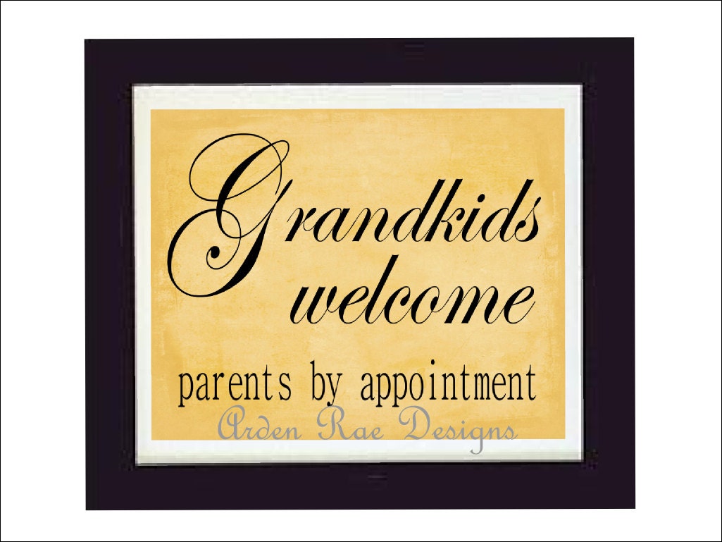 Items similar to Grandparents Print 8x10 Wall Art Grandparent