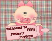 PRINTABLE Baby Girl Shower Welcome Sign - DIY, digital, party, decoration, holiday