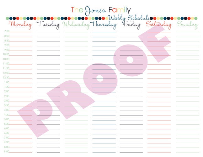Personalized Household Home Organization Notebook Printable PDF Weekly Schedule List Planner Page Form - Colors of Rio