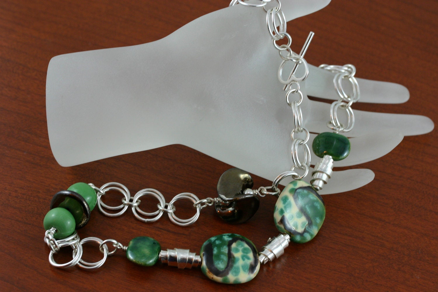 Sterling Silver & Kazuri Bead Necklace - Into The Woods