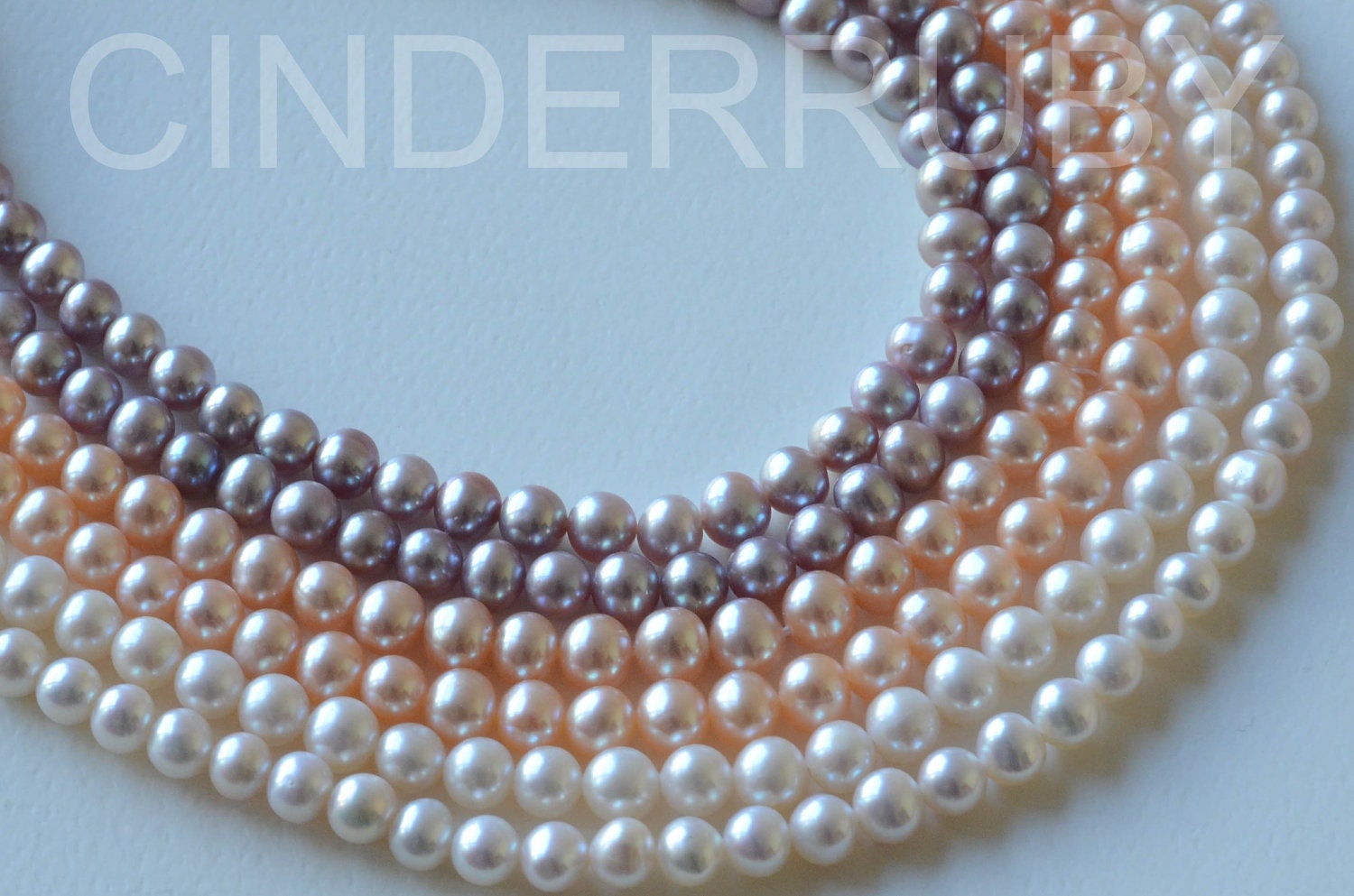 5-6 mm,Nearly Round,Potato Round,Genuine Freshwater Pearls,Full Strand,Luxe AA,White/Peachy/Mauve PInk/Purple,June Birthstone/Jewelry Design