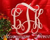 18 INCH Wooden monogram, Wall Letters, Wedding Decor, Home Decor Wood Monogram, Unpainted vine monogram