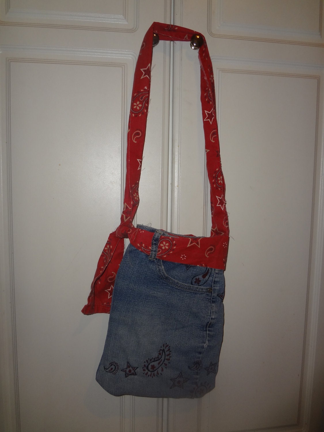 Paisley denim purse