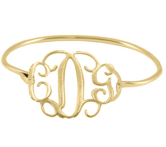 Personalized gold Monogram Bracelet sterling by justforfundesign