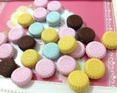 Miniature Food - Biscuit Round Mix Color 20pcs - 19mm For Sweet Deco, Charms, Dollhouse, Miniature - LOT031