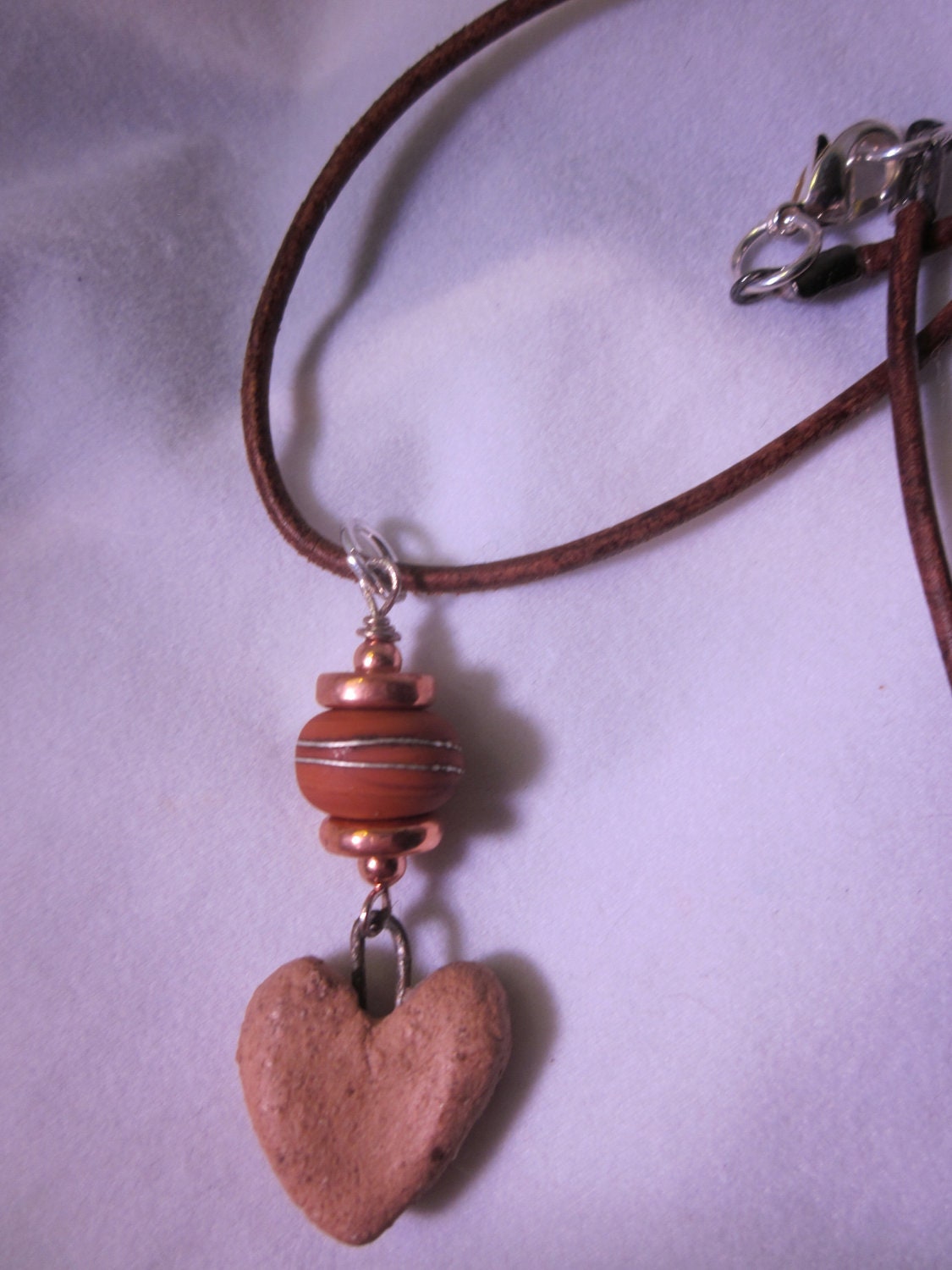 Handmade Terracotta Heart Necklace