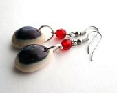 Cowry Shell Earrings With Red Bead