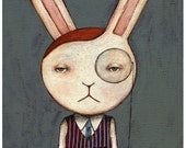 All Business Bunny, archival print of original illustration by Anna Tillett Designs