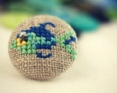 Little Fish- Fabric Covered Brooch Pin