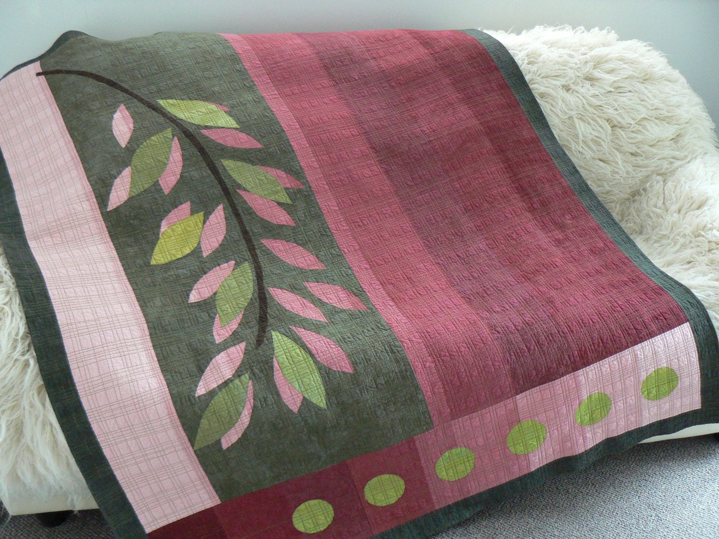 Pretty in Pink (and Green) Quilt