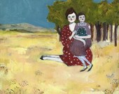 emily and alice holding on to the last days of summer - original oil painting on wood