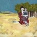 emily and alice holding on to the last days of summer - original oil painting on wood