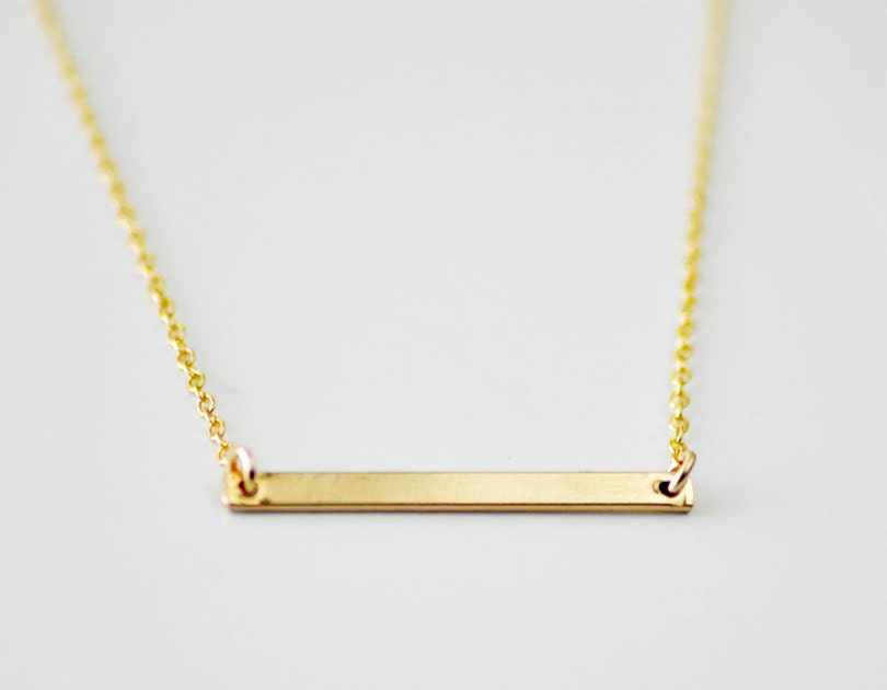 Gold Bar necklace - minimal modern line necklace - simple everyday jewelry - women