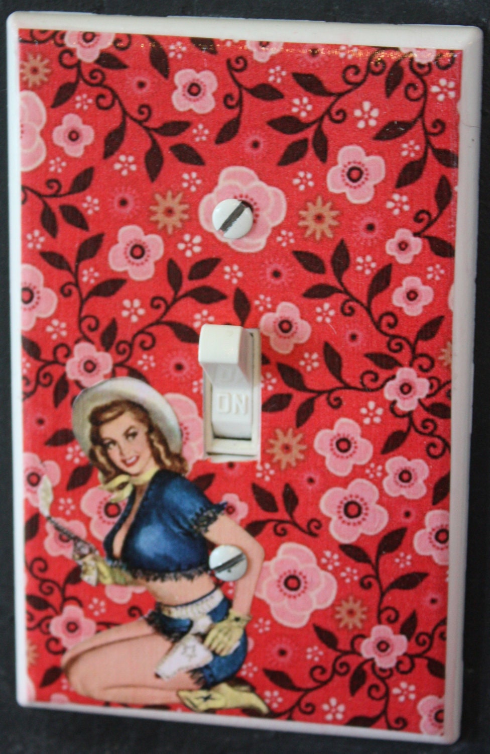 Guns Up Pinup Girl Light Switch Cover