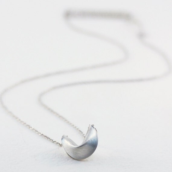 customize your fortune - 18" sterling silver fortune cookie necklace with fortune message at clasp