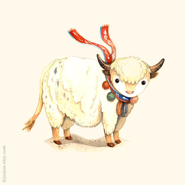 Children wall art, Y is for yak, Alphabet animal, Alphabet animal letters, Watercolor painting, Animal wall art, Animal Nursery Art