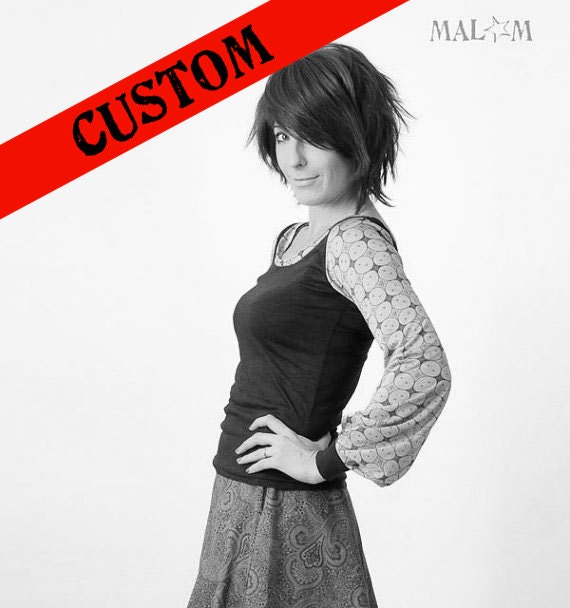CUSTOM Long sleeved top - Low back neckline - Jersey