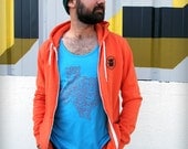 TX Cats - screenprinted neon blue tank