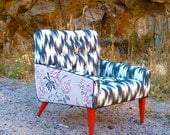 Flamestitch Floral Tufted Vintage Chair by Vintage Renewal