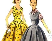 Vintage 1950s Dress or Jumper with Blouse Pattern- Size 16, Bust 34- Simplicity 1463