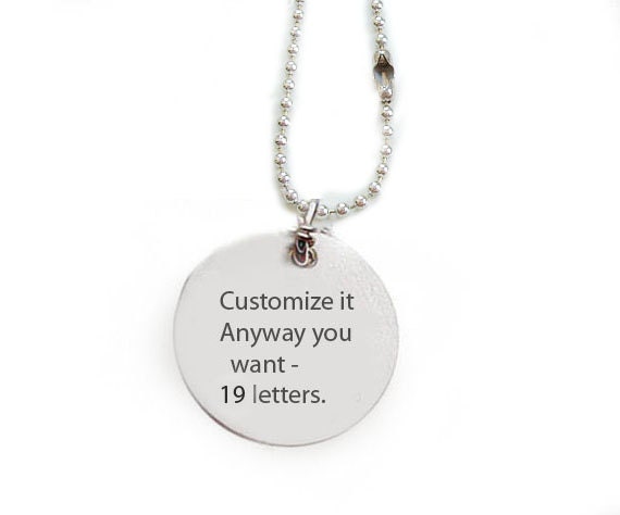 Hand Stamped Customize Necklace Personalized it anyway you want pendant engrave gift birthday wedding