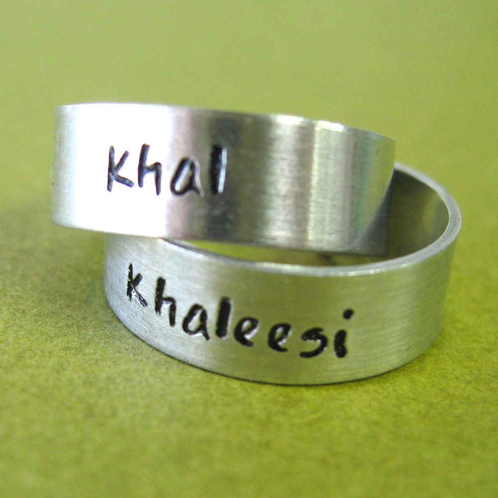 Khal & Khaleesi Rings - Pair of Adjustable His and Hers Aluminum Rings - Game of Thrones Rings