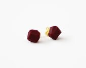 plum geo earrings