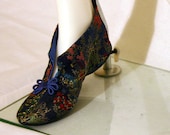 Vintage 60s Daniel Green Oriental Brocade Comfy Slippers, 6