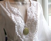 Long vintage brass locket - with engraved pattern design