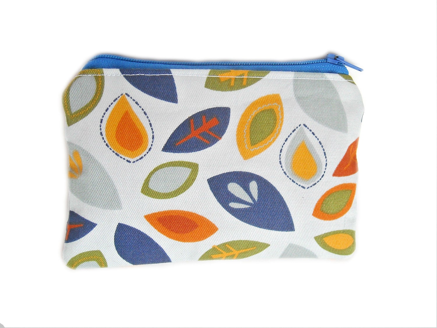 Mini Zipper Pouch/ Cute Camera Bag in Fall Leaves Pattern - K