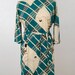 vintage 1970s / wool jersey / flapper print / mini dress / S-M