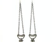 Sterling Silver Long Slender Teardrop Dangle Earrings - Paris Earrings