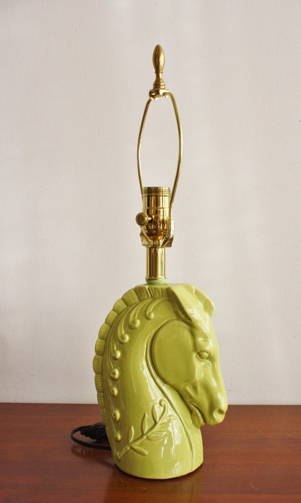 Vintage horse head table lamp Hollywood by highstreetmarket