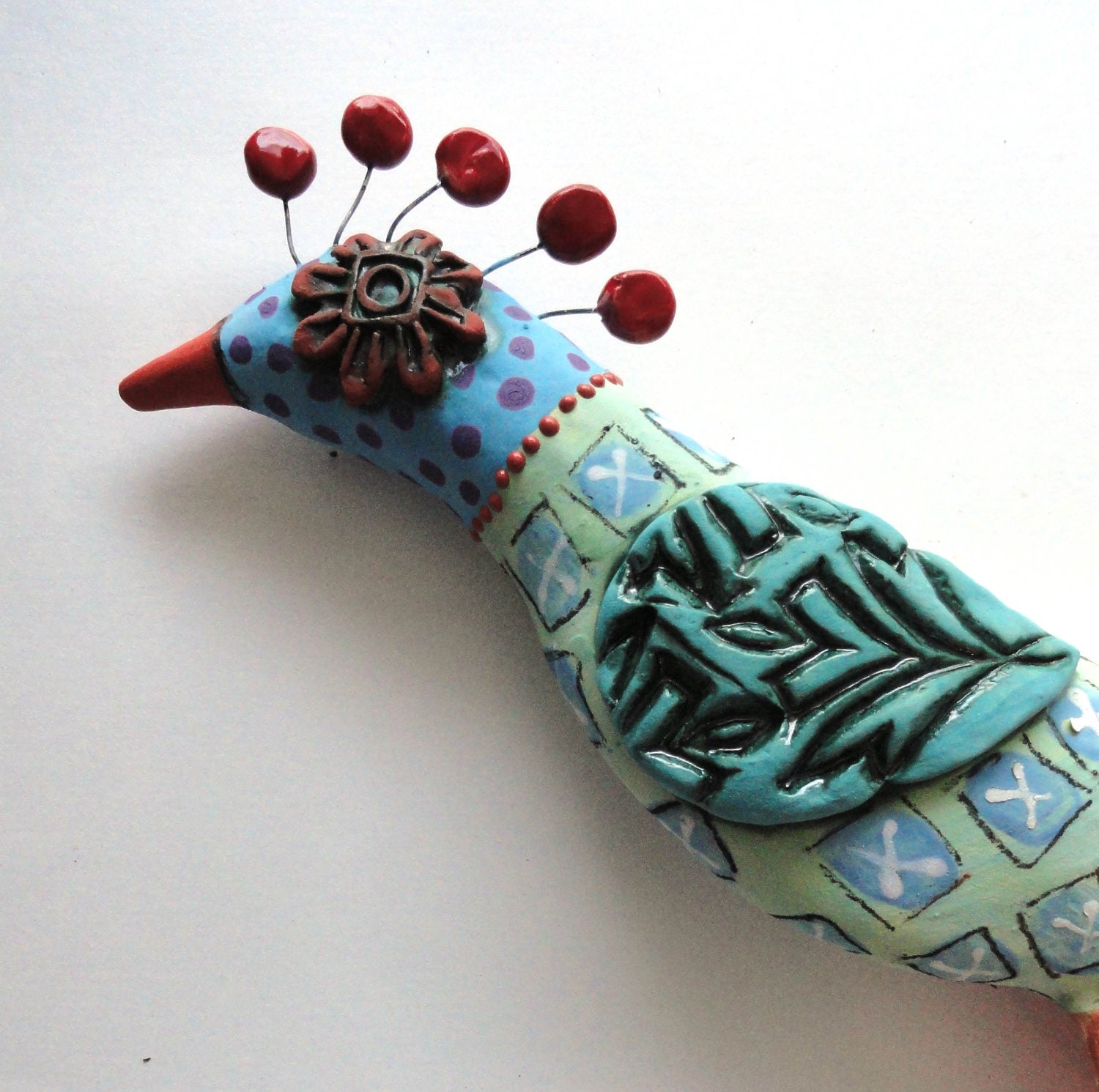 Bird of Paradise Ceramic Wall Sculpture Multi Color